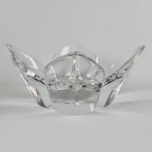 Orrefors Sweden Crystal Lotus Bowl Signed LH 1561/11 Lars Hellsten 9.5” MCM VTG - Picture 9 of 12